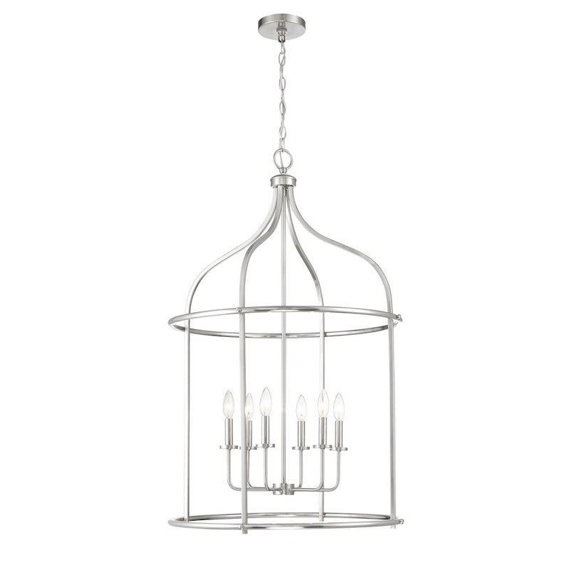 Savoy House Brookstone 6-Light Pendant, Satin Nickel