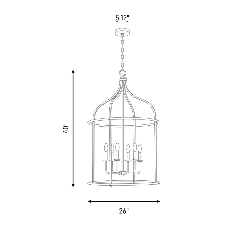 Savoy House Brookstone 6-Light Pendant, Satin Nickel