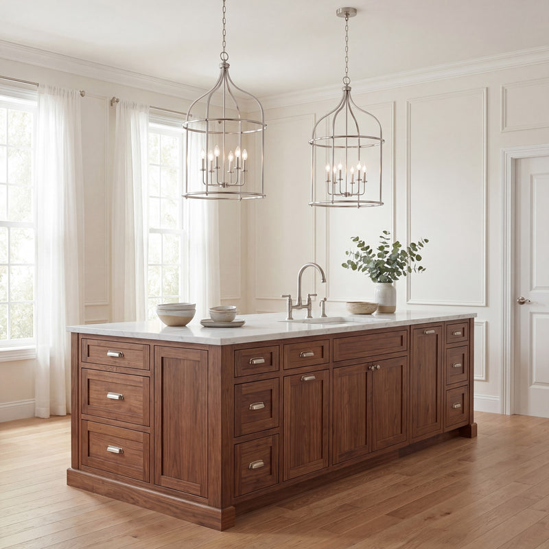 Savoy House Brookstone 6-Light Pendant, Satin Nickel