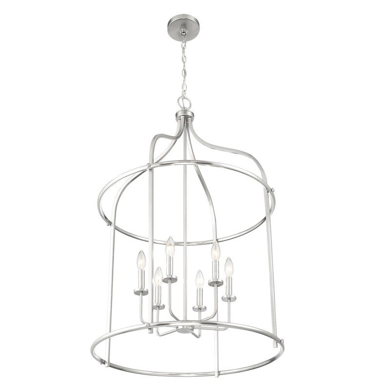 Savoy House Brookstone 6-Light Pendant, Satin Nickel