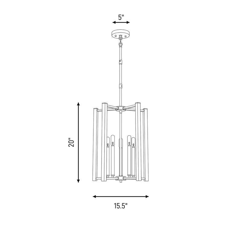 Savoy House Benson 5-Light Pendant, Satin Nickel