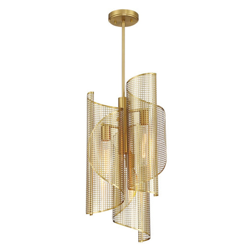 Savoy Essentials Hillbourne 3 Light Pendant, Warm Brass
