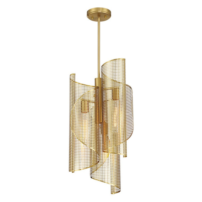 Savoy Essentials Hillbourne 3 Light Pendant, Warm Brass
