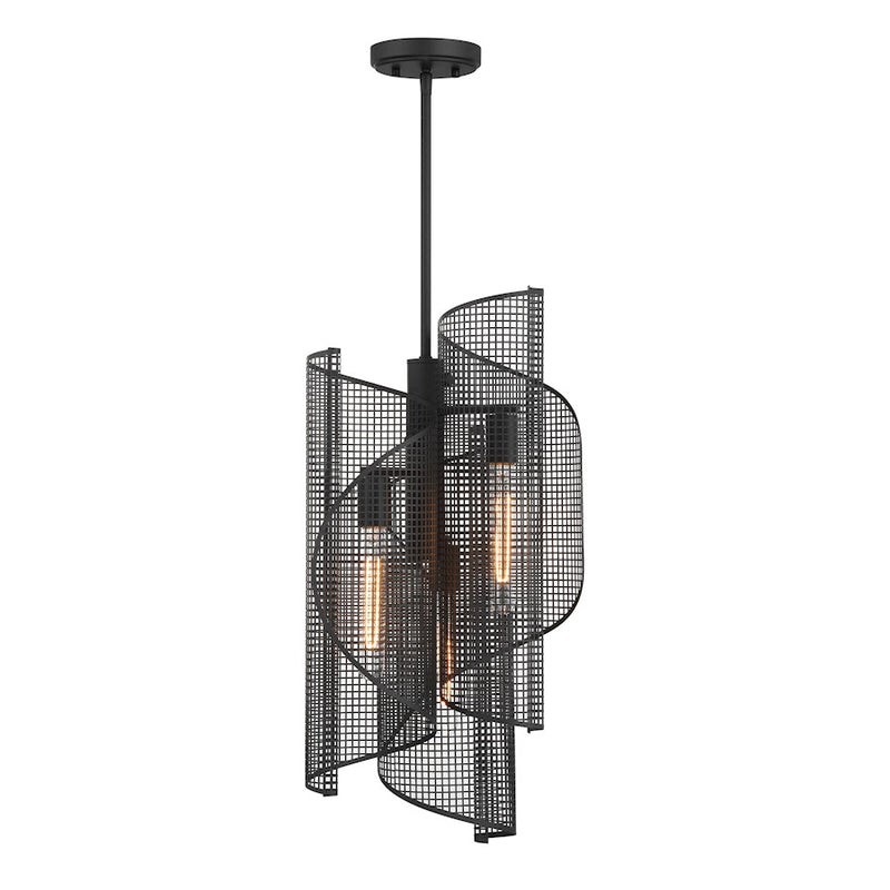 Savoy Essentials Hillbourne 3 Light Pendant, Matte Black