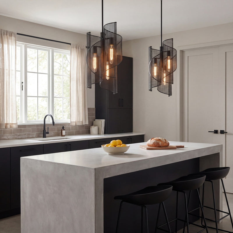 Savoy Essentials Hillbourne 3 Light Pendant, Matte Black