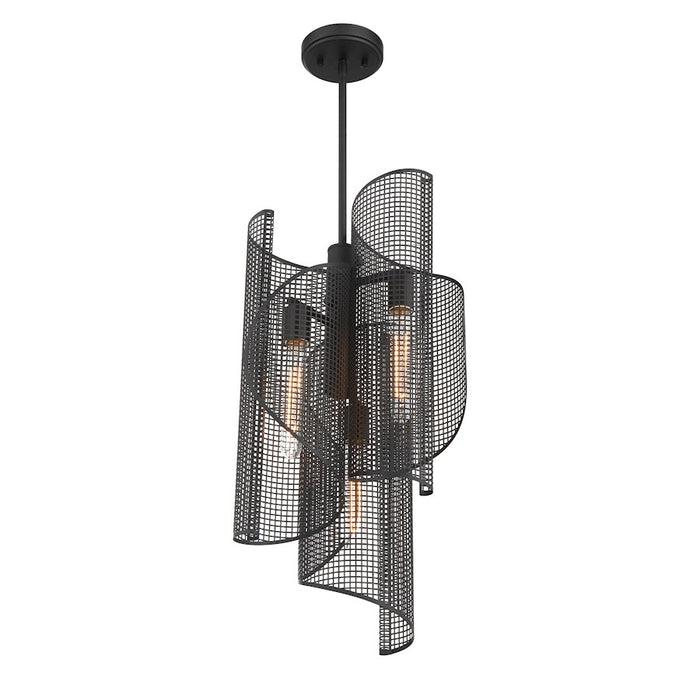 Savoy Essentials Hillbourne 3 Light Pendant, Matte Black