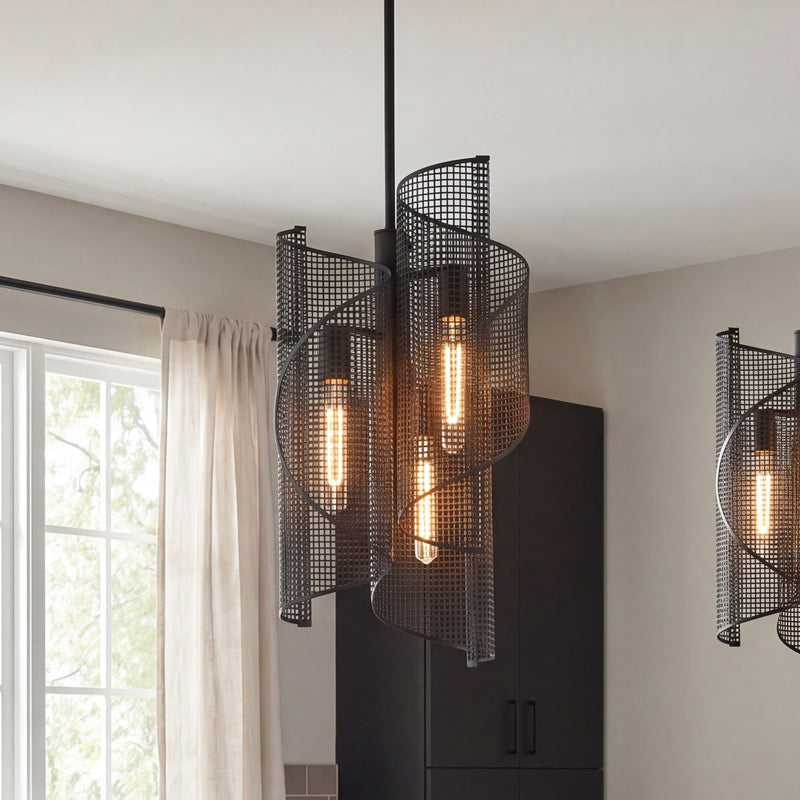 Savoy Essentials Hillbourne 3 Light Pendant, Matte Black