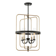 Savoy House Kearney 4-Light Pendant, Vintage Black/Warm Brass - 3-8072-4-51