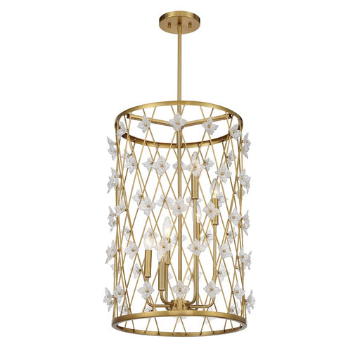 Savoy House Bailey 6 Light Pendant, Warm Brass