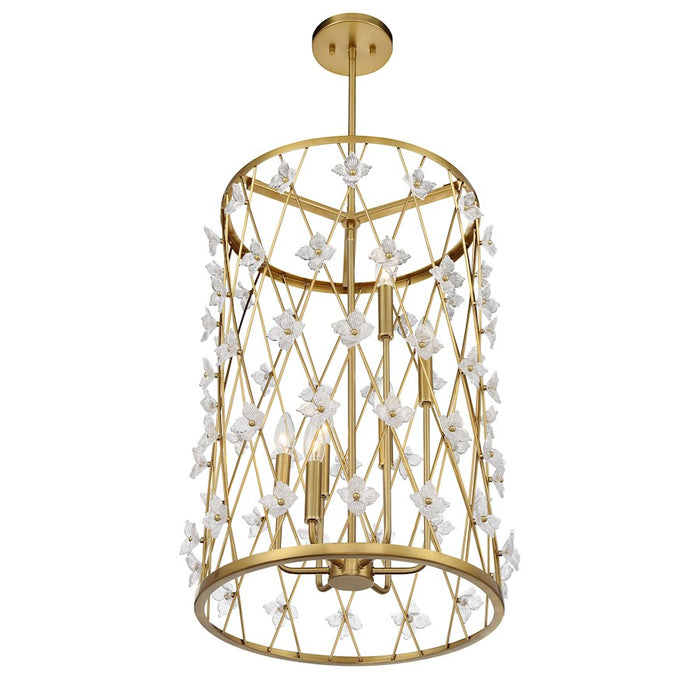Savoy House Bailey 6 Light Pendant, Warm Brass