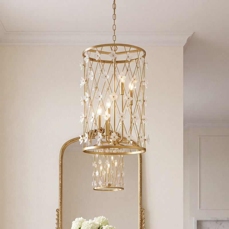 Savoy House Bailey 6 Light Pendant, Warm Brass