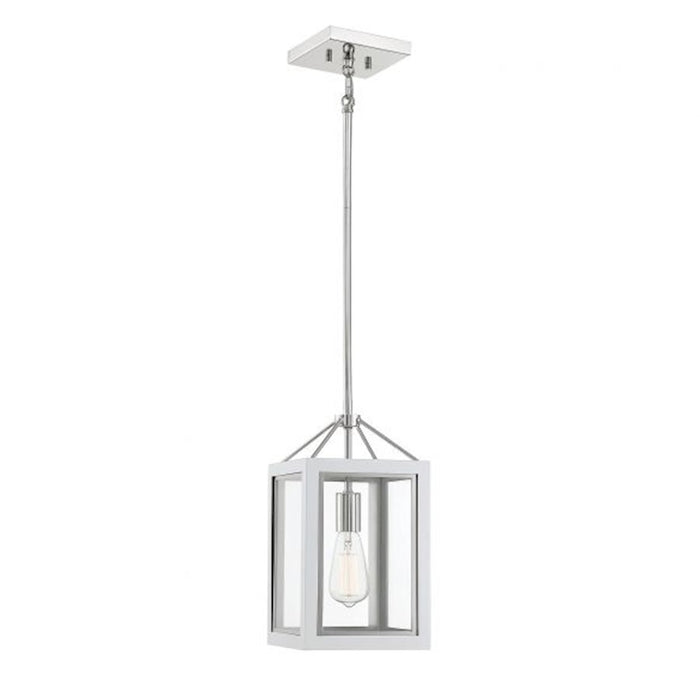 Savoy House Champlin 1Lt Pendant, White/ Nickel - 3-8880-1-172