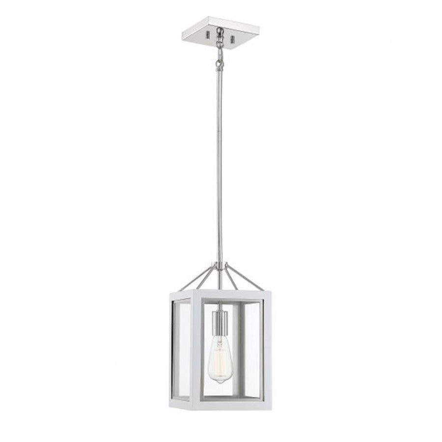 Savoy House Champlin 1Lt Pendant, White/ Nickel - 3-8880-1-172