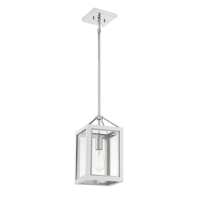 Savoy House Champlin 1Lt Pendant, White/ Nickel