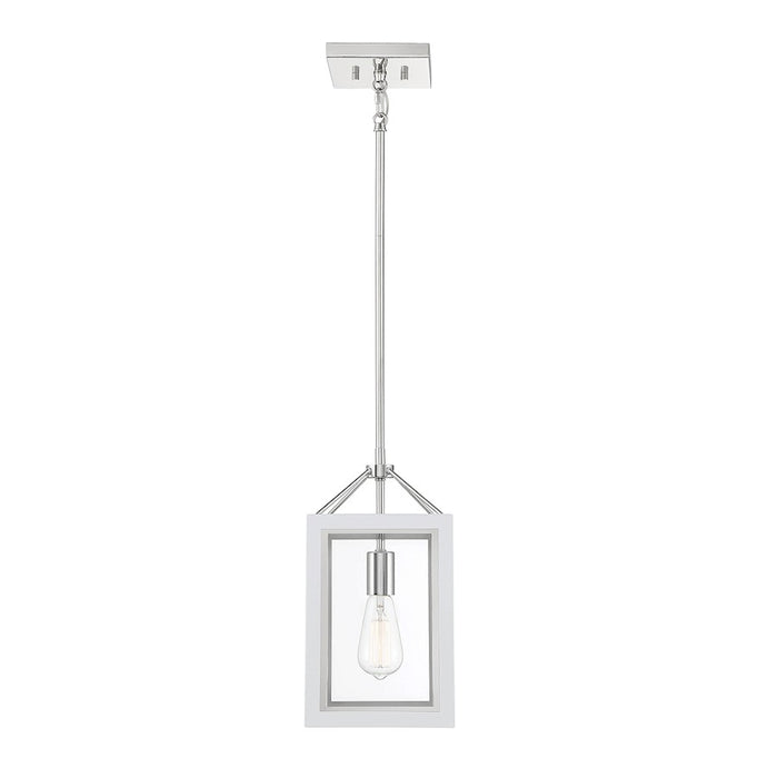 Savoy House Champlin 1Lt Pendant, White/ Nickel