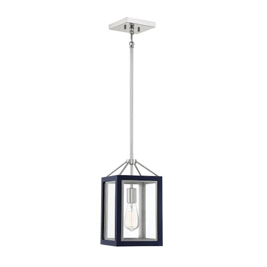 Savoy House Champlin 1Lt Pendant, Navy/ Nickel - 3-8880-1-174