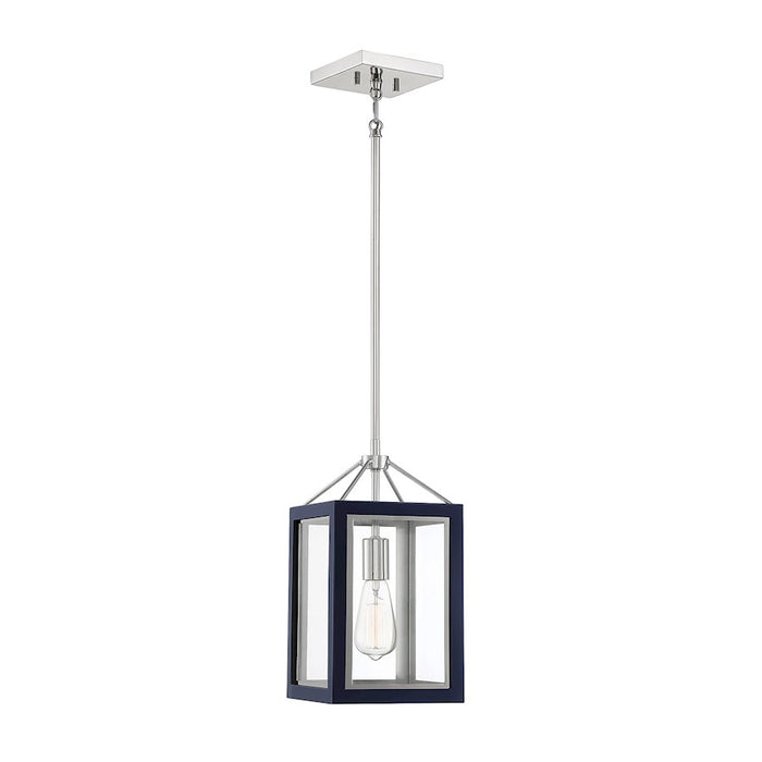 Savoy House Champlin 1Lt Pendant, Navy/ Nickel