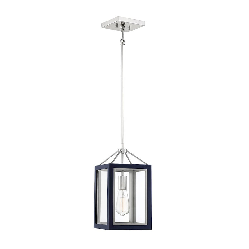 Savoy House Champlin 1Lt Pendant, Navy/ Nickel