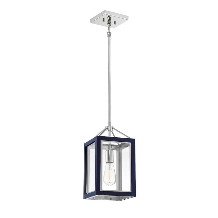 Savoy House Champlin 1Lt Pendant, Navy/ Nickel