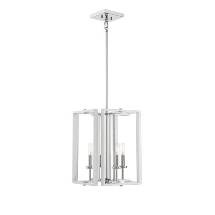 Savoy House Champlin 4Lt Pendant, White/ Nickel - 3-8881-4-172