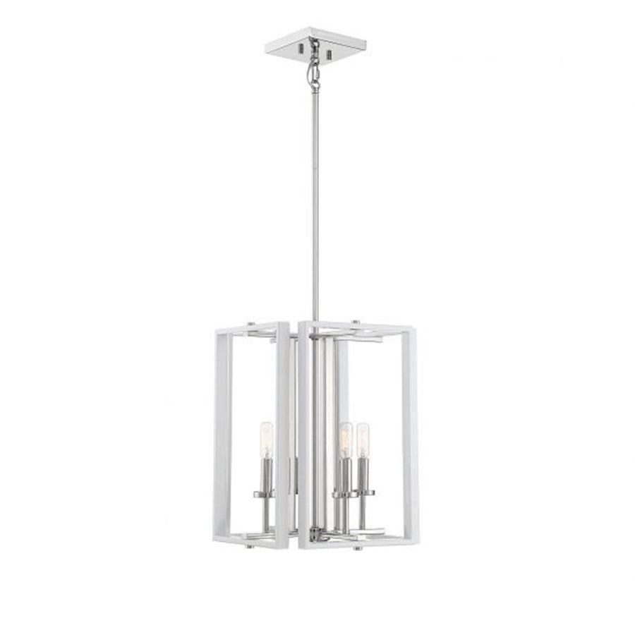 Savoy House Champlin 4Lt Pendant, White/ Nickel - 3-8881-4-172