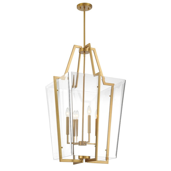 Savoy House Farell 4 Light Pendant, Warm Brass/Clear Beveled