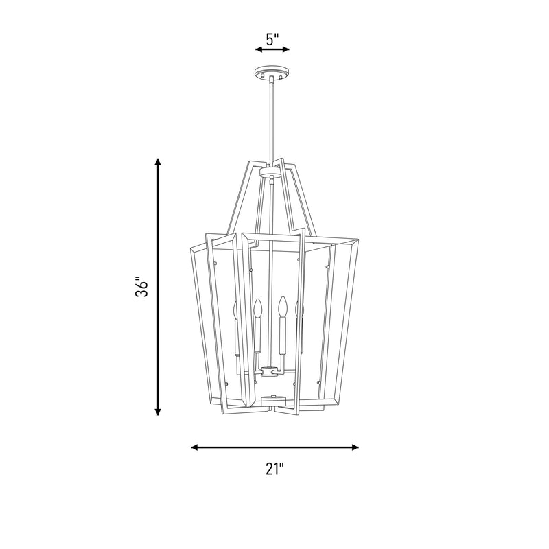 Savoy House Farell 4 Light Pendant, Warm Brass/Clear Beveled