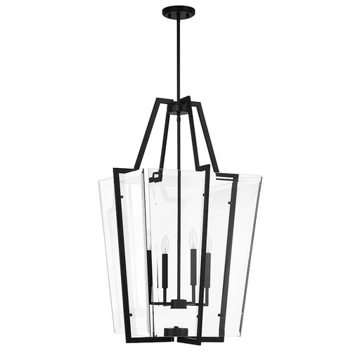 Savoy House Farell 4 Light Pendant, Matte Black/Clear Beveled