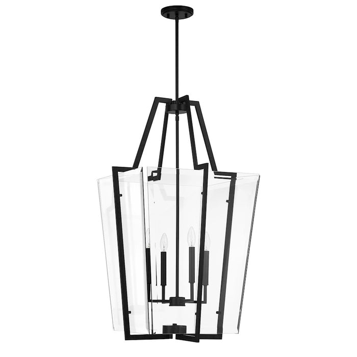 Savoy House Farell 4 Light Pendant, Matte Black/Clear Beveled