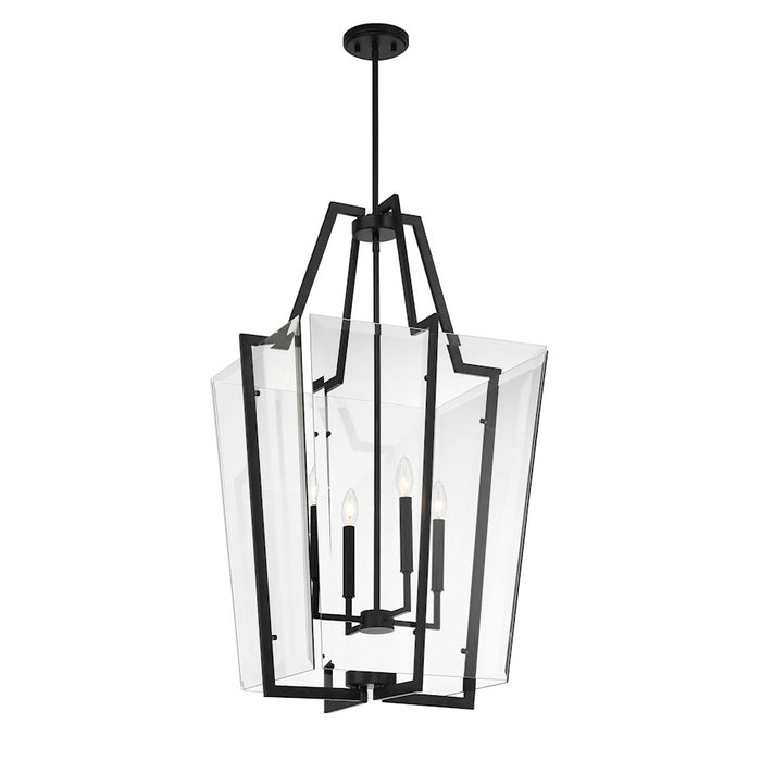 Savoy House Farell 4 Light Pendant, Matte Black/Clear Beveled