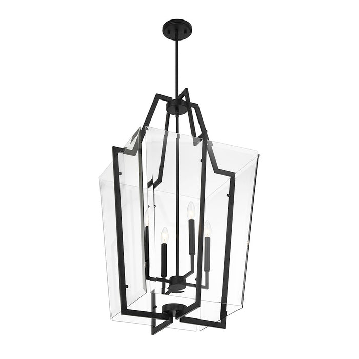 Savoy House Farell 4 Light Pendant, Matte Black/Clear Beveled