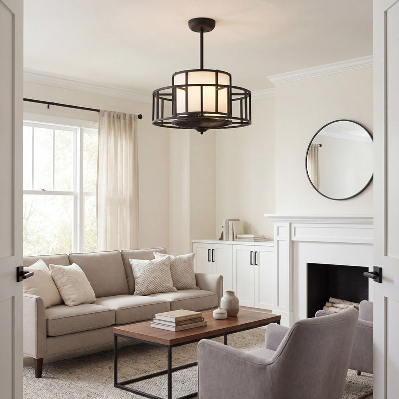 Savoy House Oslo 4-Light Fan D'Lier, Matte Black