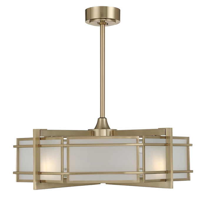 Savoy House Canterbury 4Lt Ceiling Fan, Fan D'Lier, Noble Brass - 30-FD-495-127