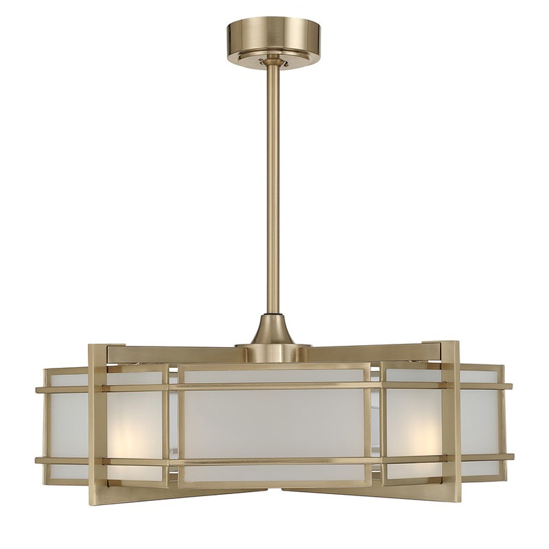 Savoy House Canterbury 4Lt Ceiling Fan, Fan D'Lier, Noble Brass