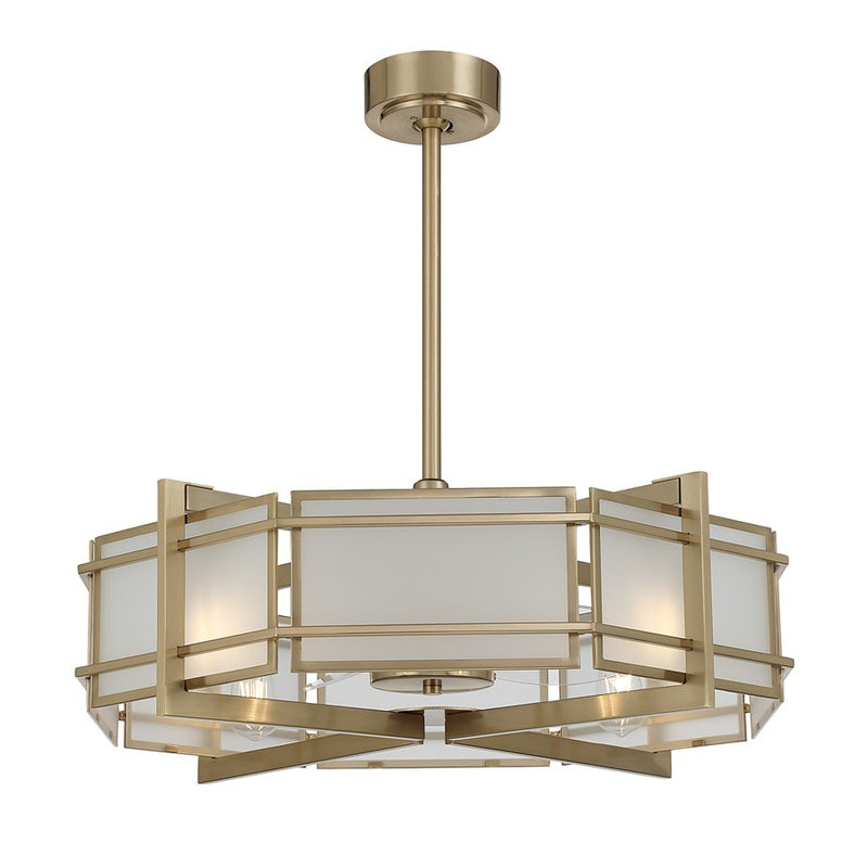 Savoy House Canterbury 4Lt Ceiling Fan, Fan D'Lier, Noble Brass