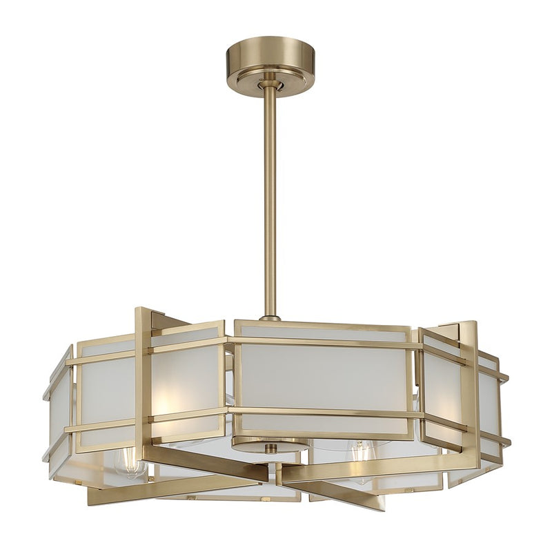 Savoy House Canterbury 4Lt Ceiling Fan, Fan D'Lier, Noble Brass
