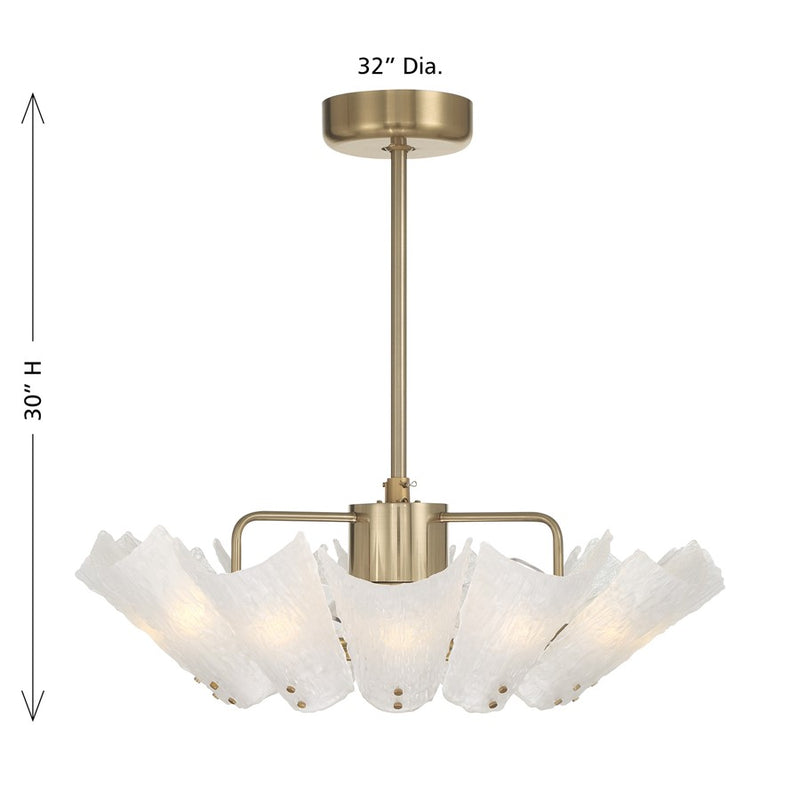 Savoy House Celina 12 Lt Ceiling Fan, Fan D'Lier, Noble Brass