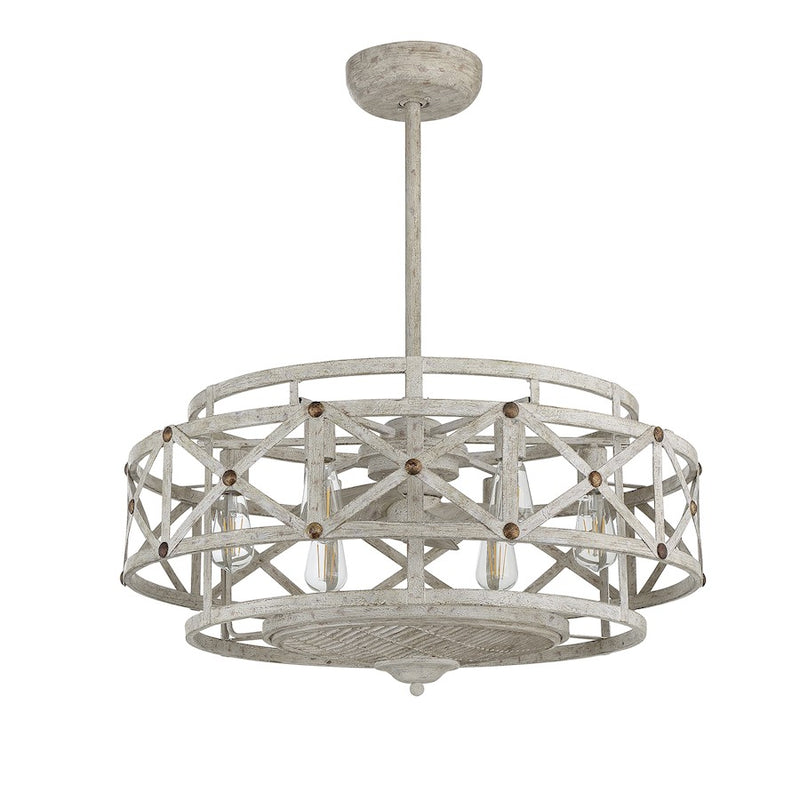 Savoy House Colonade 6-Light Fan D'Lier, Provence/Gold Accents