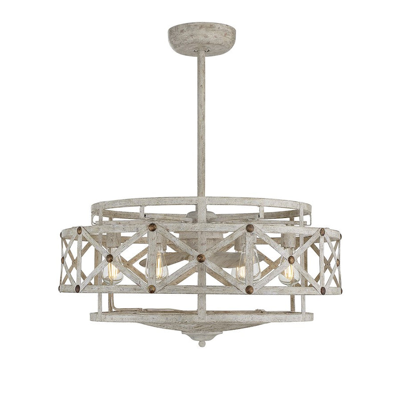 Savoy House Colonade 6-Light Fan D'Lier, Provence/Gold Accents
