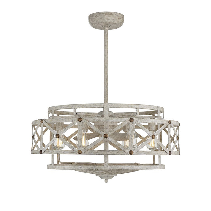 Savoy House Colonade 6-Light Fan D'Lier, Provence/Gold Accents