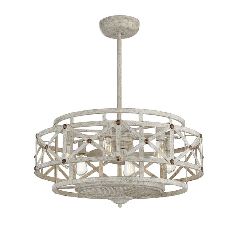 Savoy House Colonade 6-Light Fan D'Lier, Provence/Gold Accents