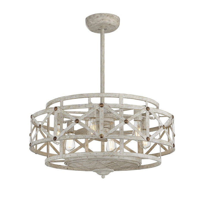 Savoy House Colonade 6-Light Fan D'Lier, Provence/Gold Accents