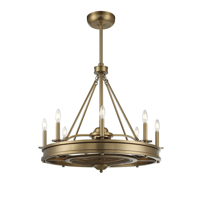 Savoy House Lyon 8-Light Fan D'Lier, Warm Brass