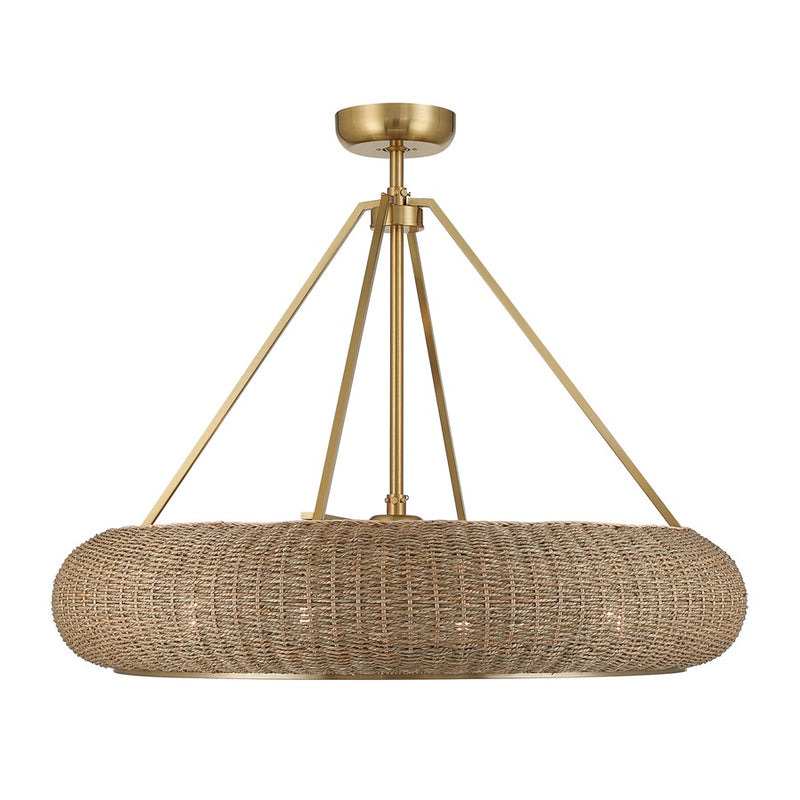 Savoy House Gaia 4 Lt Ceiling Fan, Fan D'Lier, Warm Brass