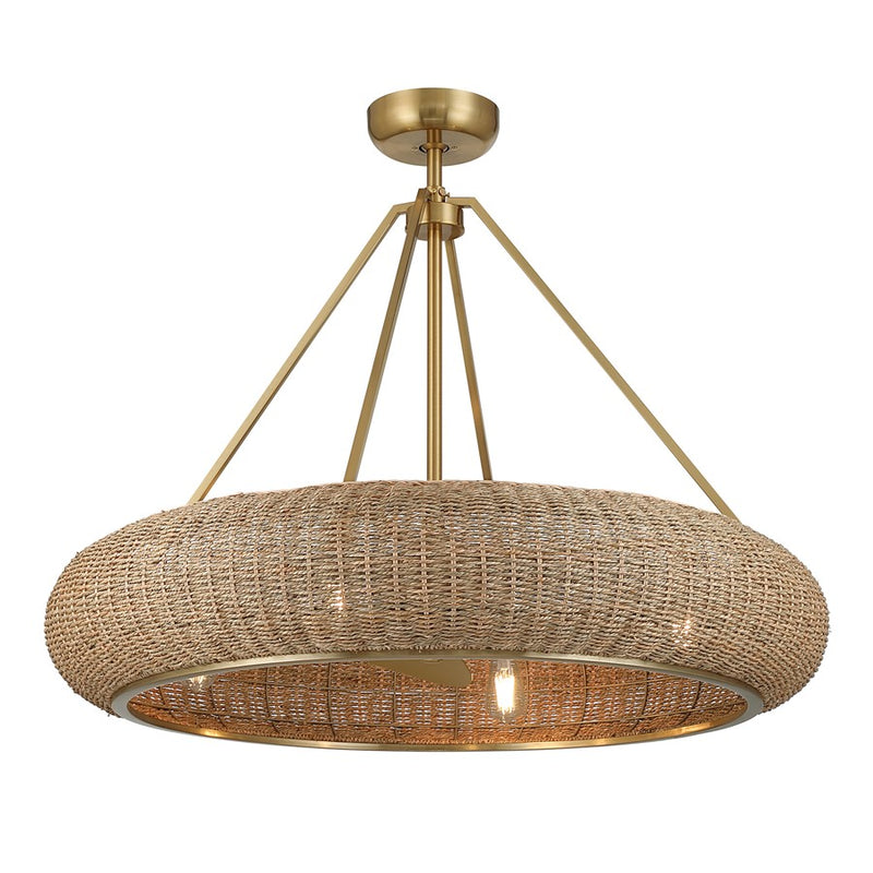 Savoy House Gaia 4 Lt Ceiling Fan, Fan D'Lier, Warm Brass