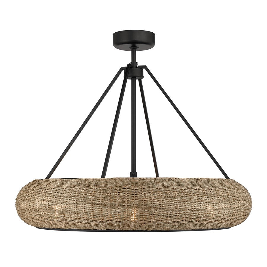 Savoy House Gaia 6 Lt Ceiling Fan, Fan D'Lier, Matte Black - 40-FD-8302-89