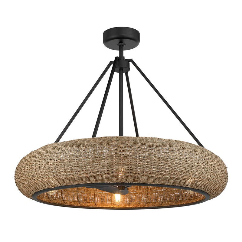 Savoy House Gaia 6 Lt Ceiling Fan, Fan D'Lier, Matte Black