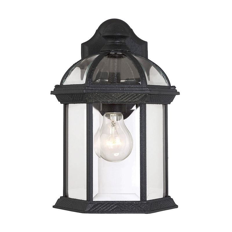 Savoy House Kensington 1Lt 12" Outdoor Wall Lantern, Textured Black