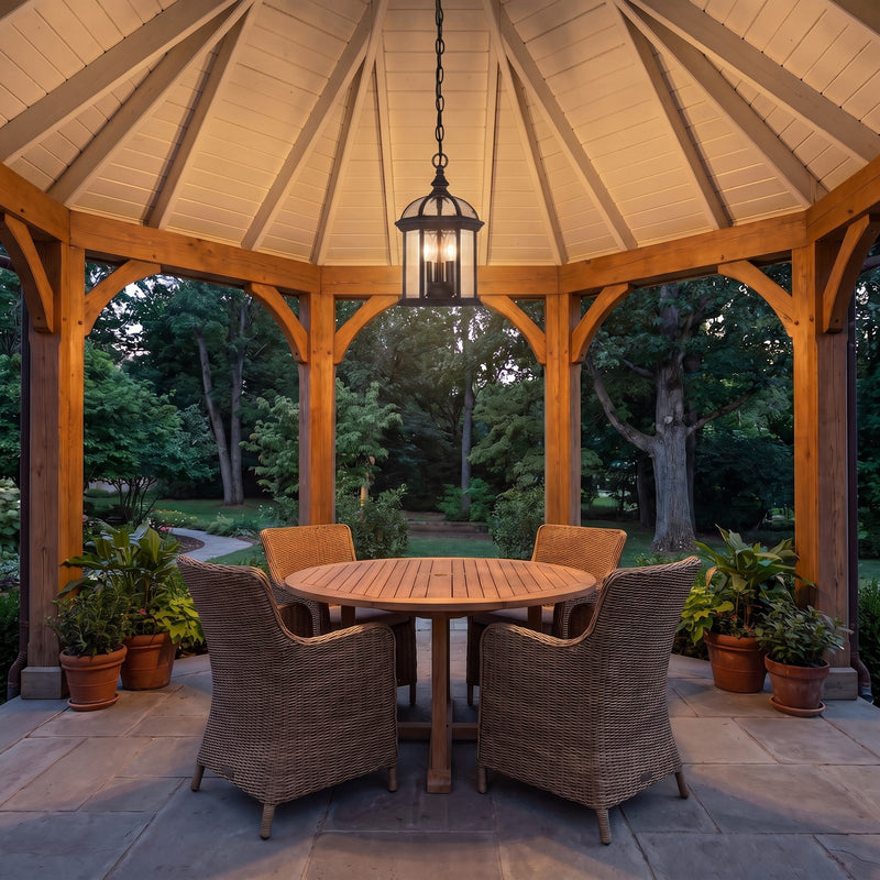 Savoy House Kensington 3Lt Outdoor Hanging Lantern, Textured Black