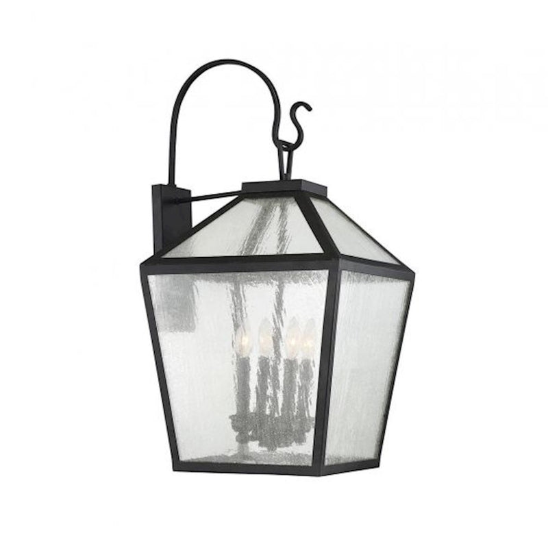 Savoy House Woodstock 4-Light Outdoor Wall Lantern, Black